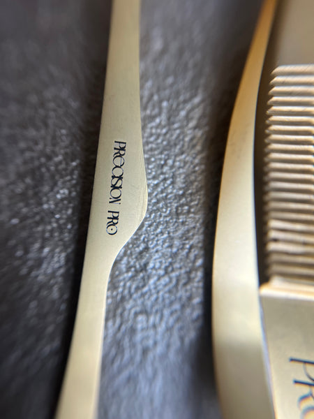 Precision Pro  Gold Matte Eyebrow Tweezer Set