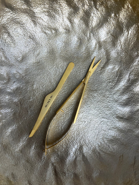 Precision Pro  Gold Matte Eyebrow Tweezer Set