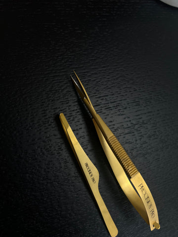 Precision Pro  Gold Matte Eyebrow Tweezer Set